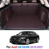 custom leather car trunk mats for audi a8 2018 2019 2020 2021 rear trunk floor mat tray carpet cargo liner car accessories