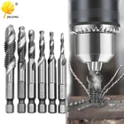 6 шт. сверла для метчиков из быстрорежущей стали 4341 с шестигранным хвостовиком Резьбовая Метрическая резьба комбинированный сверлильный станок м3 М4 М5 М6 М8 М10 ручные инструменты