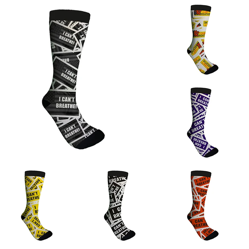 

Fashion Sport Stocking I CAN'T BREATHE Protest Letter Printing Cotton Socks 2 Sizes