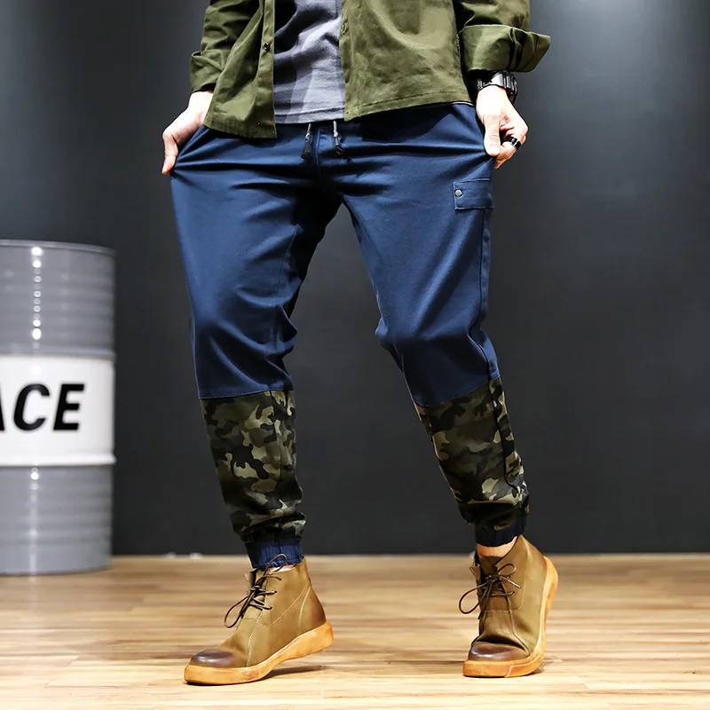

Summer Beam Foot Trousers Male Hole Foot Loose Jeans Camouflage Trousers Haroun Pants Big Yards
