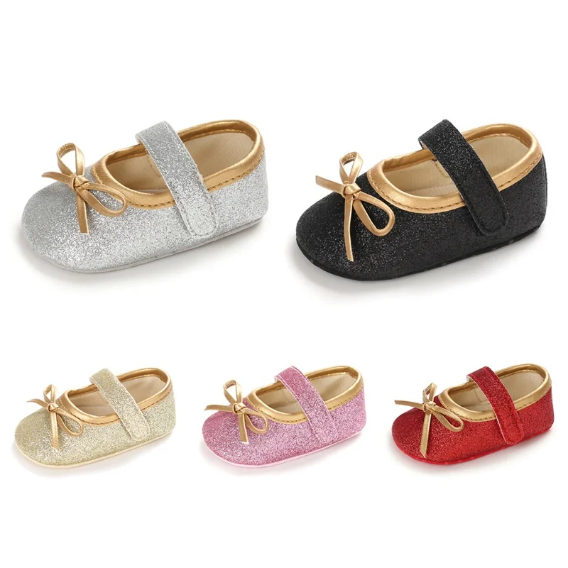 

Baby Girl Cute Bow Anti-Slip Casual Sneakers Toddler Soft Soled Princess Walking Shoes