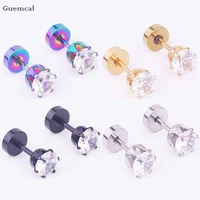 guemcal 2pcs hot selling personality zircon straight rod ear bone nail exquisite piercing jewelry