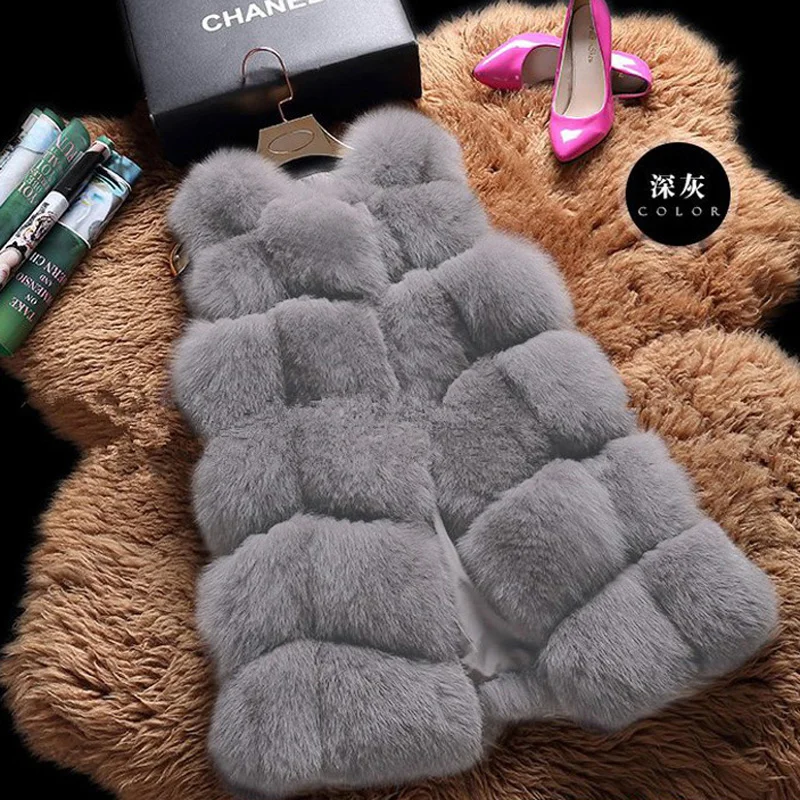 Новинка 2019 меховой жилет женские зимние модные средней длины искусственный