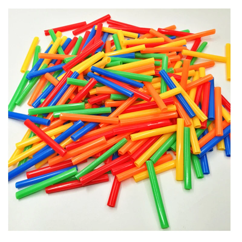 

100Piece Straw Block for Kids Toys Educational Building Set Inserting Educational Toys Intubation Straws Building Blocks Toys