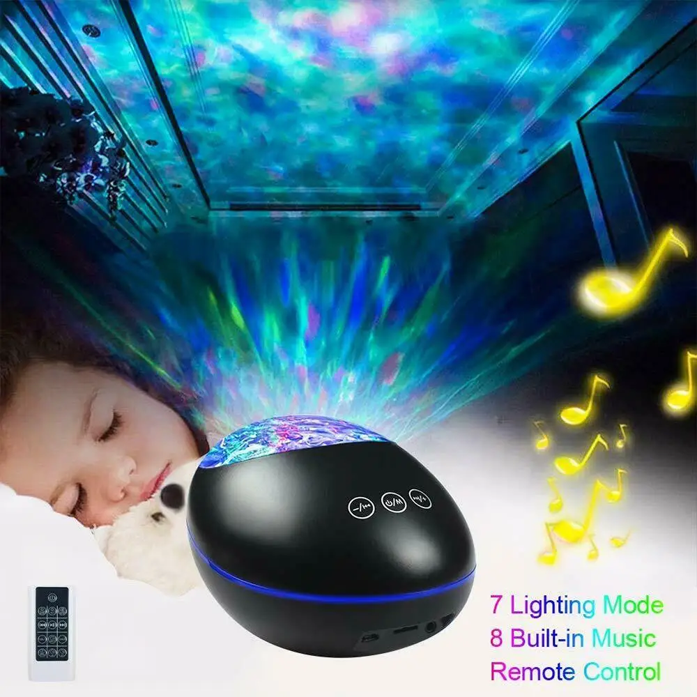 

Night Lamp LED Projector Light Home Decor Relax Music Speaker Player 8 Songs Bluetooth Novelty Children Christmas USB Party