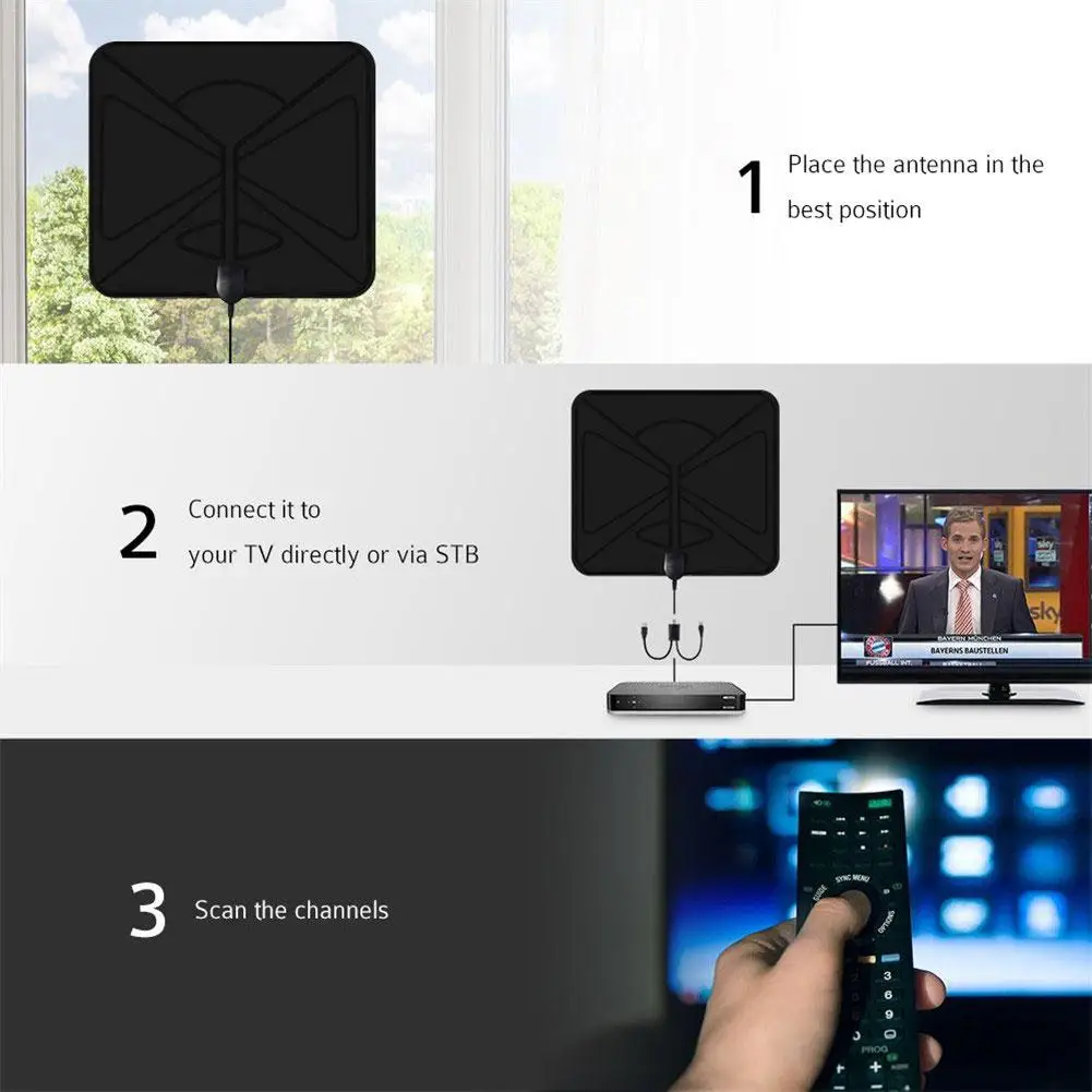 1080 миля 4K 1080P Цифровая ТВ антенна для DVB-T tv HD tv Freeview ТВ антенна антенный спутниковый ресивер с USB одиночным усилителем
