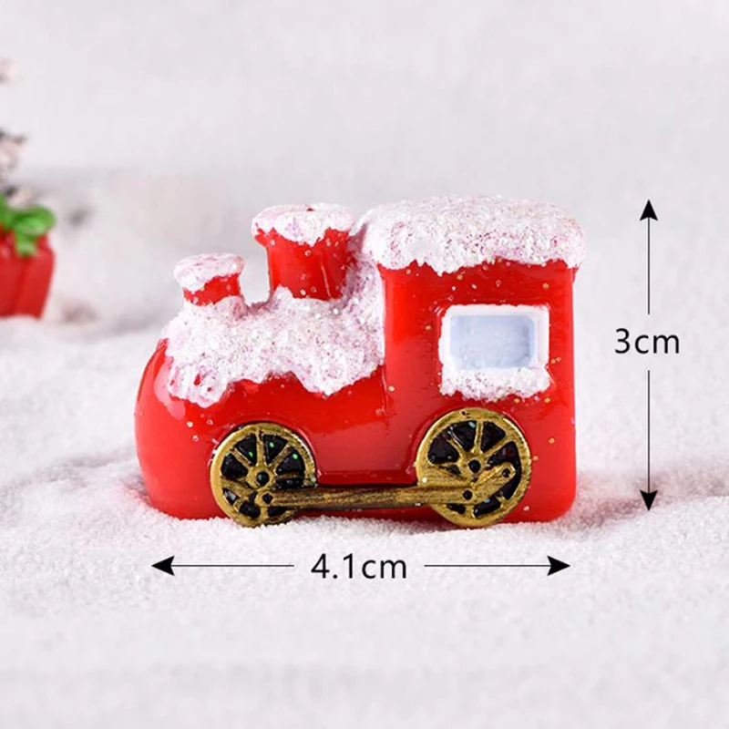 Ornament Sleigh Micro Landscape Snow Scene Christmas Decor Dollhouse Miniature Tree Snowman Gift Box | Дом и сад