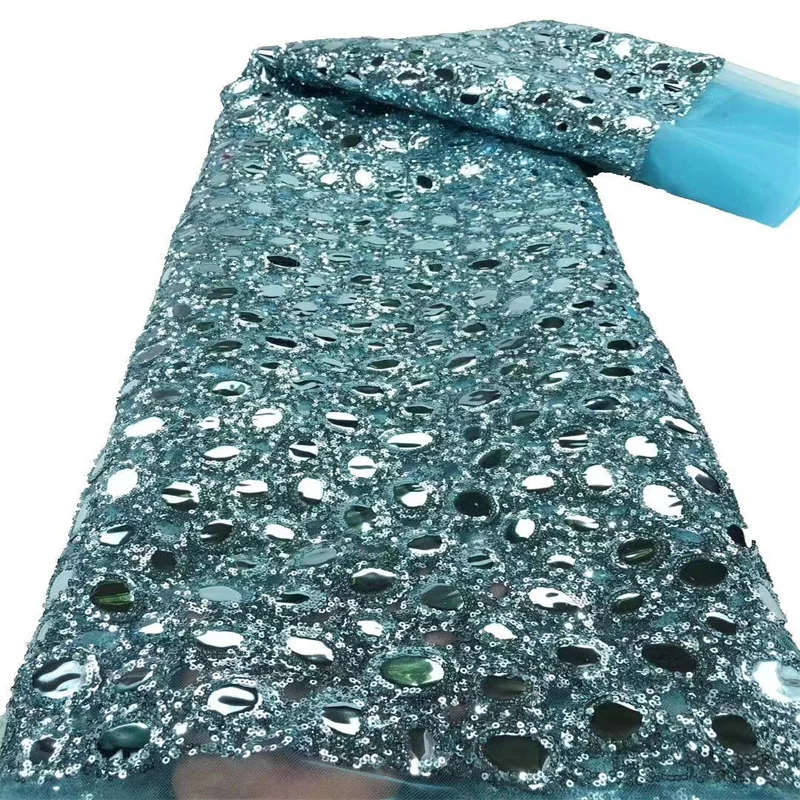 

Popular sequins African tulle lace French net fabric french lace fabric for nice dress