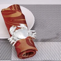 european creative napkin ring metal crab napkin buckle high end hotel restaurant table napkin ring 6 pcs