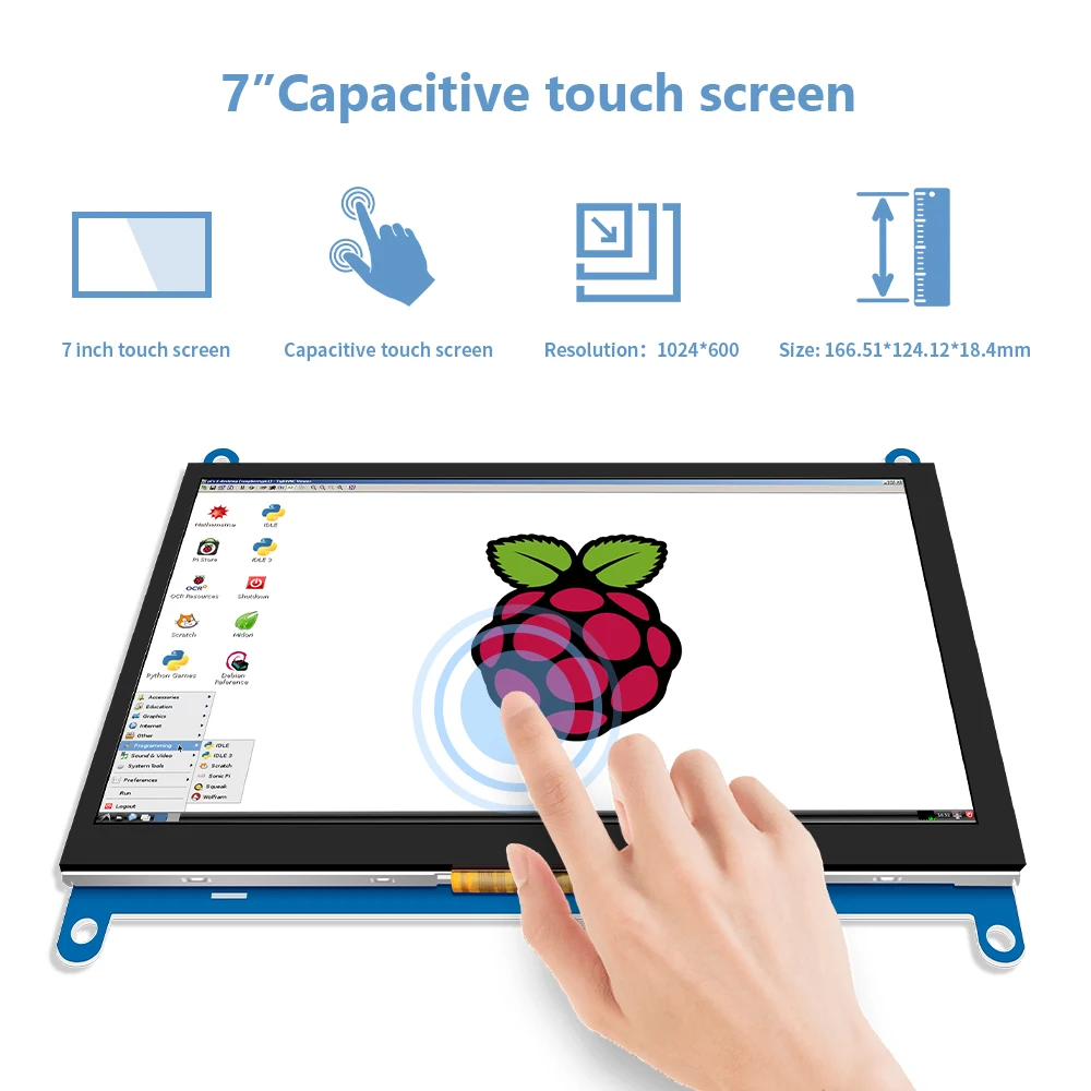 IPS 7-дюймовый экран AIDA64 ЖК-дисплей мини ПК Сенсорный HDMI модуль 1024x600 для Raspberry Pi 3 Pi4