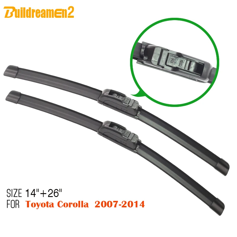 Buildreamen2 автомобильные Мягкие резиновые Стеклоочиститель для Toyota Corolla 2007-2014 авто