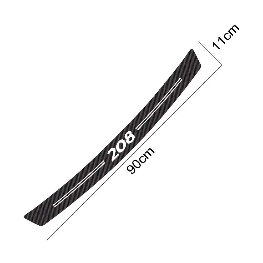 

Auto Trunk Plate Guard Decor Stickers Carbon Fiber Protector Decal For Peugeot 208 Car Rear Bumper Scuff Pedal Cover Accessories