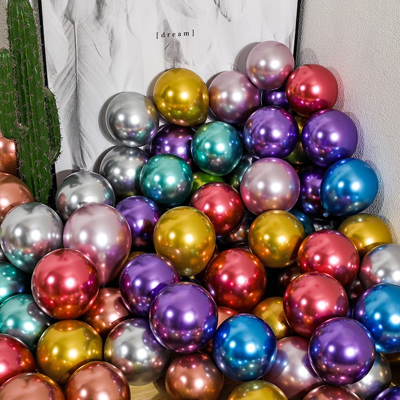 

50 шт в наборе, 5 дюймов хром шары из латекса цвета металлик цвета: золотистый, серебристый круглые металлические шарики День рождения надуть ...