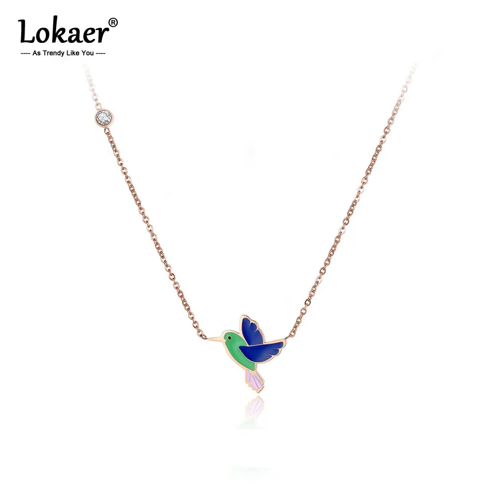 Ожерелье чокер Lokaer N19054 из титановой нержавеющей стали с цветной глазурью и