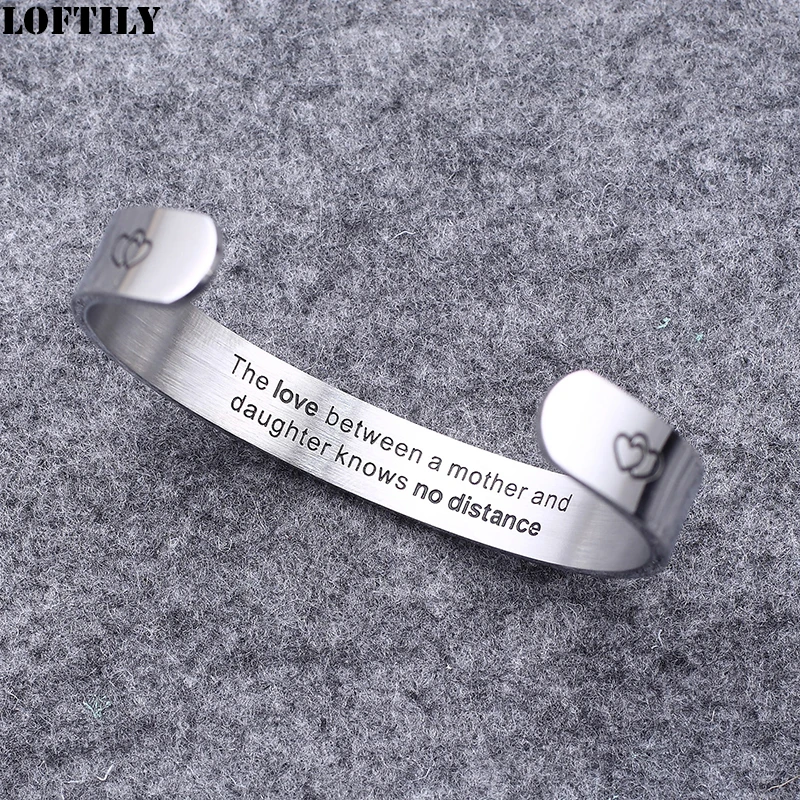 10 мм гравированный Браслет-манжета для мамы и дочки браслет женщин из