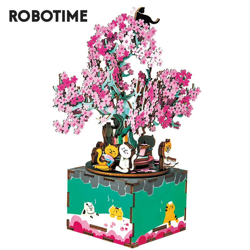 Robotime DIY деревянная музыкальная шкатулка 3D головоломка Сборная модель
