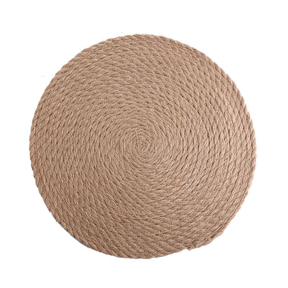 

1PC Flax Straw Weave Round Placemats Table Heat Insulation Pad Non-Slip Bowl Coaster Home Kitchen Accessories