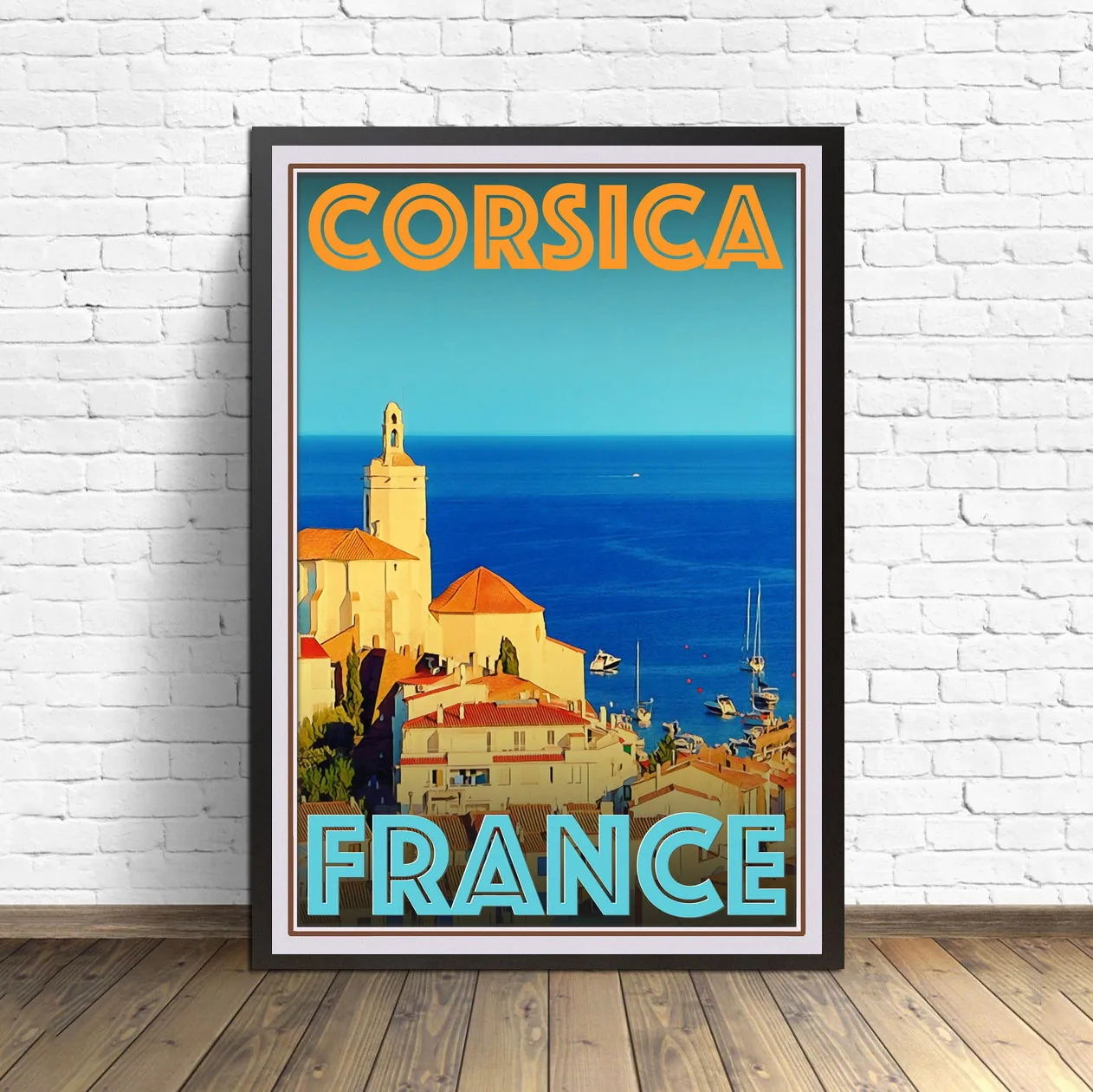 Постеры для путешествий в винтажном ретро-стиле или Картина на холсте Корсика