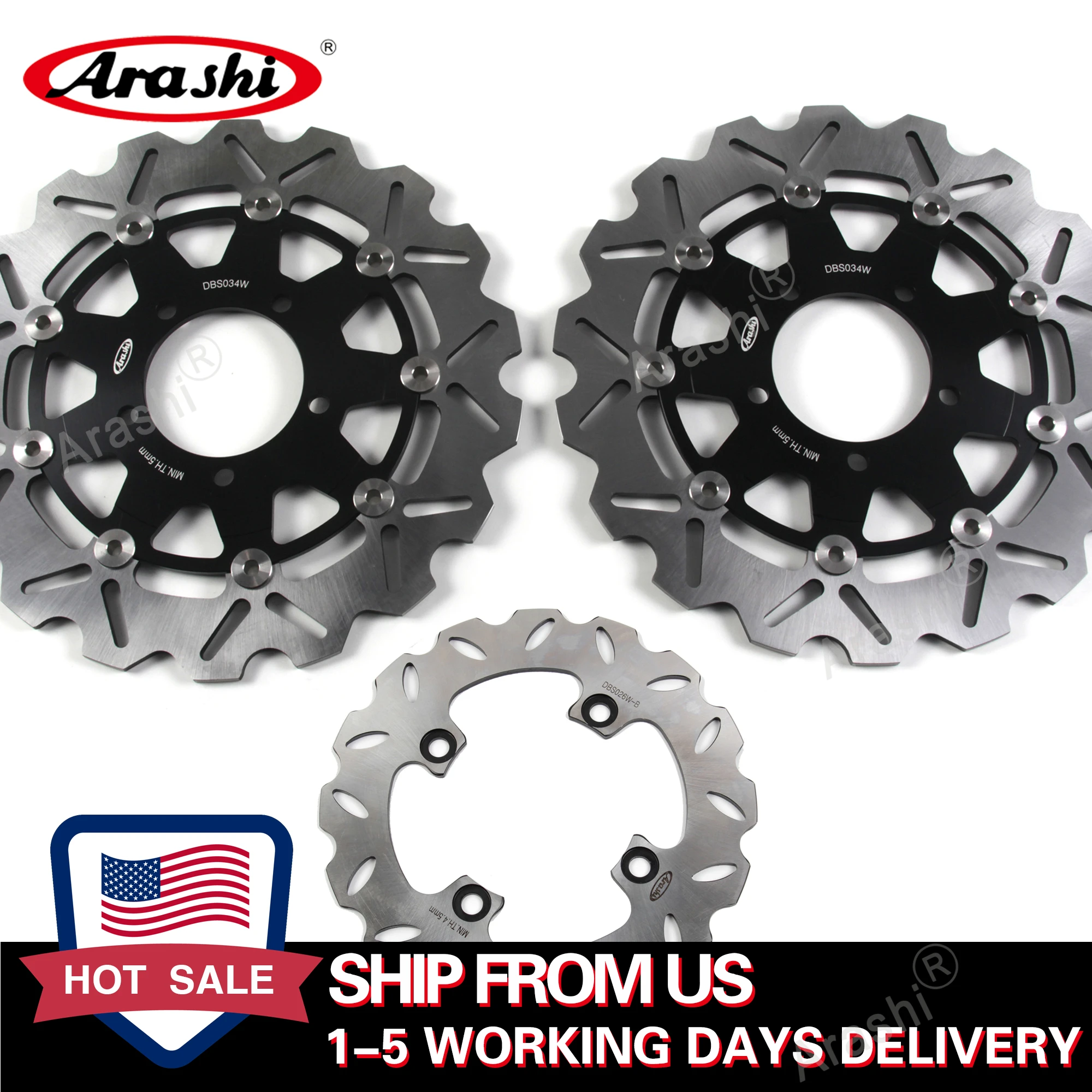 Arashi 1 комплект для KAWASAKI ZX6RR NINJA 600 2005 2006 / ZX6R 2007-2015 / ZX10R ZX-10R 2004-2007 CNC передние роторы задний тормозной диск