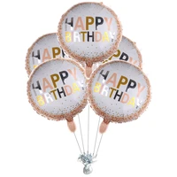 5pcs happy birthday parties foil balloons children adult birthday dot pattern helium mylar balloons for kids party supplies