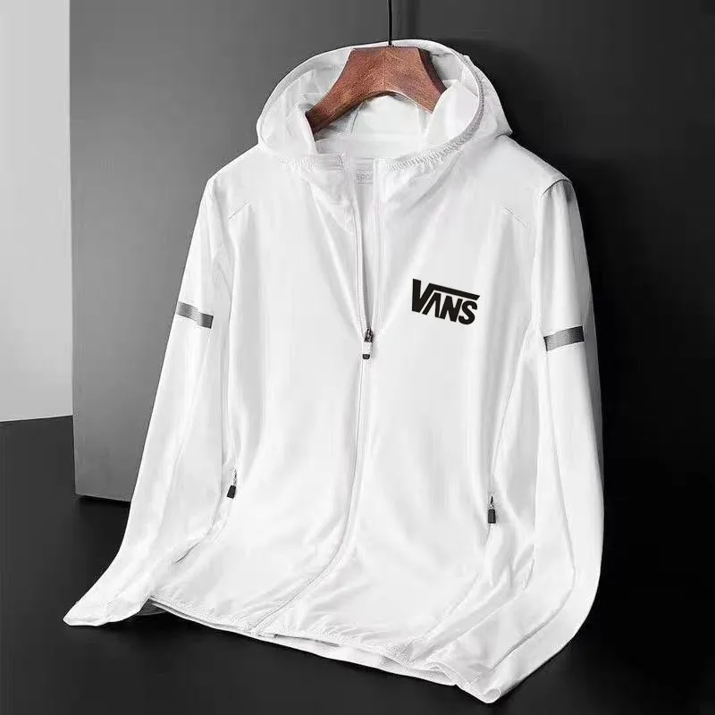 

Men's Sports Brand Printed Hoodie Casual Loose Large Size Breathable Zipper Hoodie Thin Sun Protection Clothing New Men's Jacket