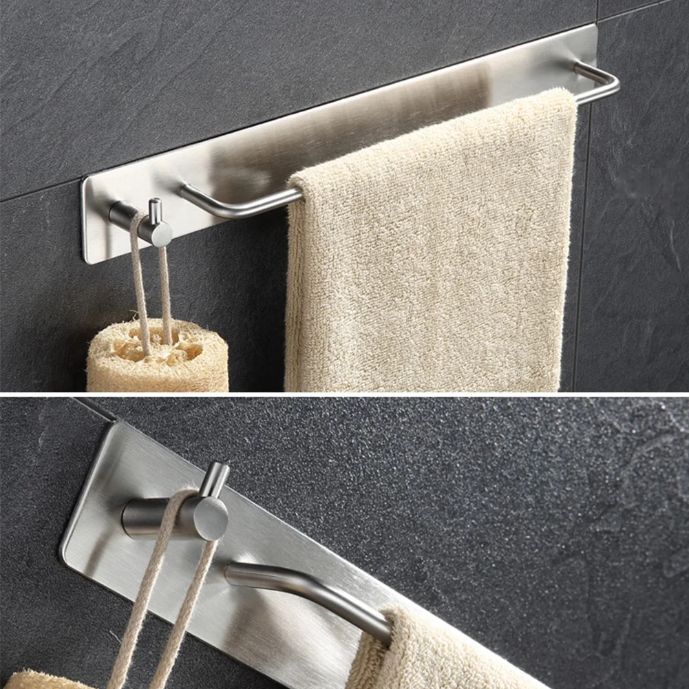 Самоклеящаяся Полка для полотенец из нержавеющей стали ванной комнаты