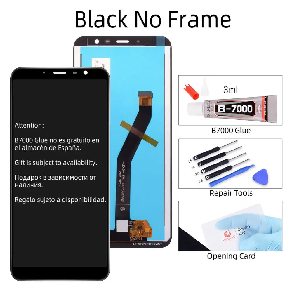 5,7 '' ЖК-дисплей для MEIZU 6T M6T M811Q M811H, сенсорный экран, без рамки, замена для MEIZU 6T M6T, ЖК-дисплей, дигитайзер - Цвет: black