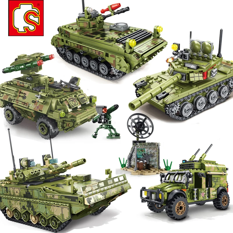 Sembo военная техника модель комплект спецназ бак самолет солдат minifig Строительные