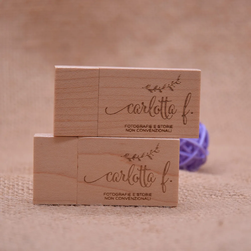 Бамбуковый USB флеш накопитель 2 0 из орехового дерева 4 ГБ 8 16 Гравировальный