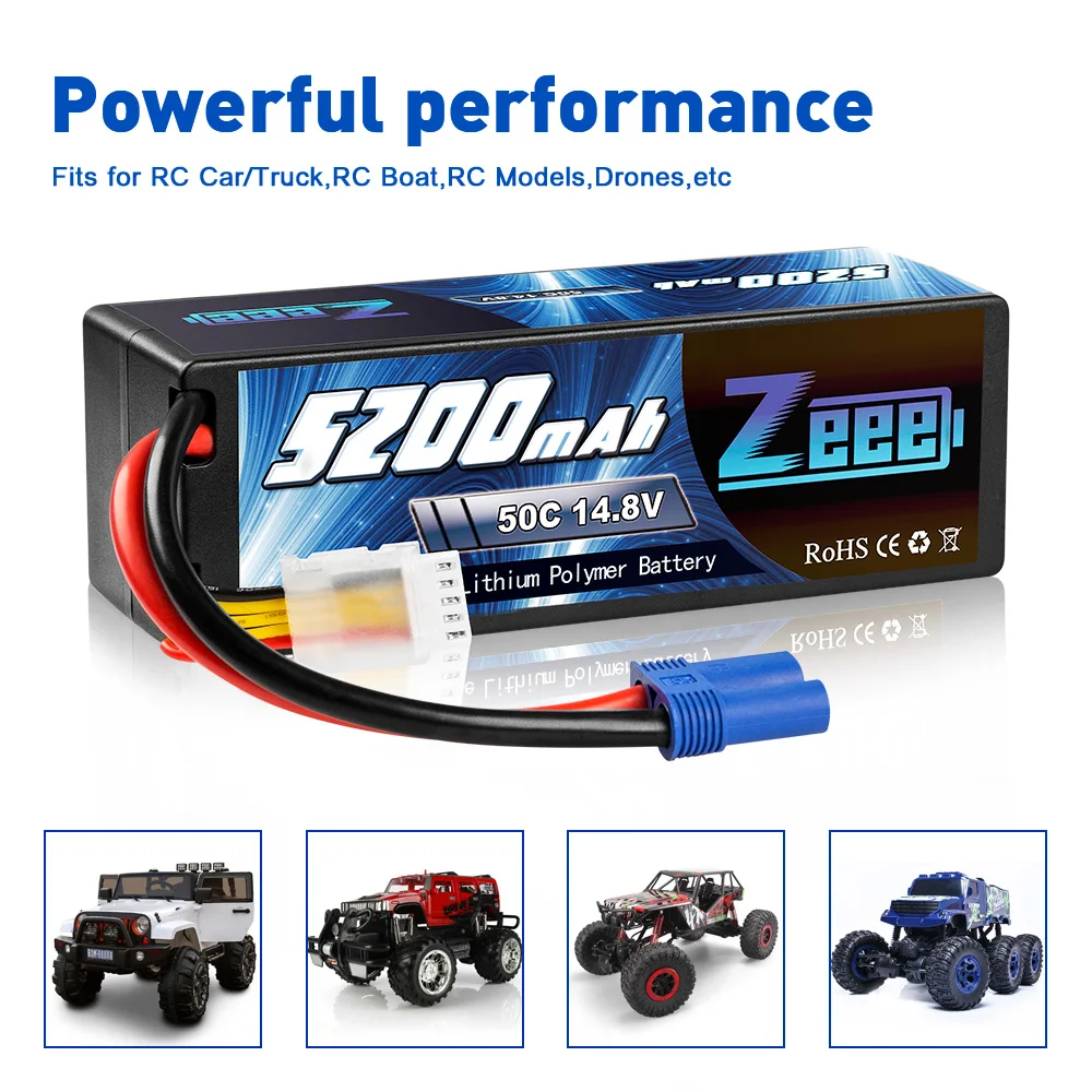 аккумулятор zeee 4s 148 в 5200 мач 50c lipo с раз
