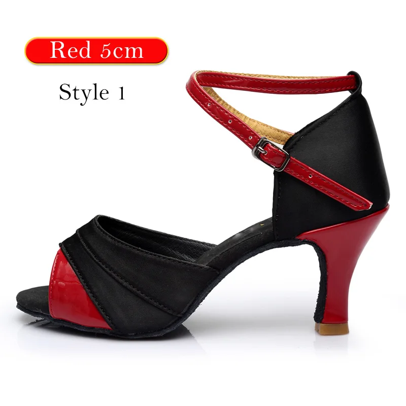 Style 1 Red 7cm DIPLIP для женщин; Лидер продаж; Новинка; Брендовая обувь для латинских танцев на каблуке; обувь для танго бальных танцев для девочек; обувь для сальсы; Мягкая Обувь для бальных танцев - Цвет: Style 1 Red 7cm