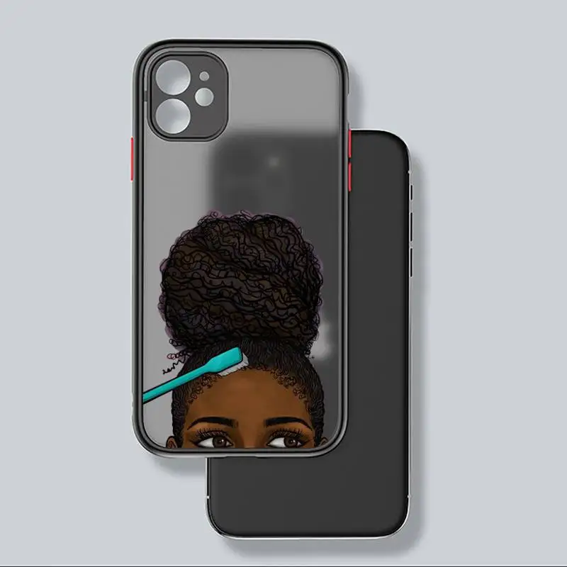 

Black braids black girl fashion cartoon Phone Case For iphone 12 11 8 7 plus mini x xs xr pro max matte transparent cover