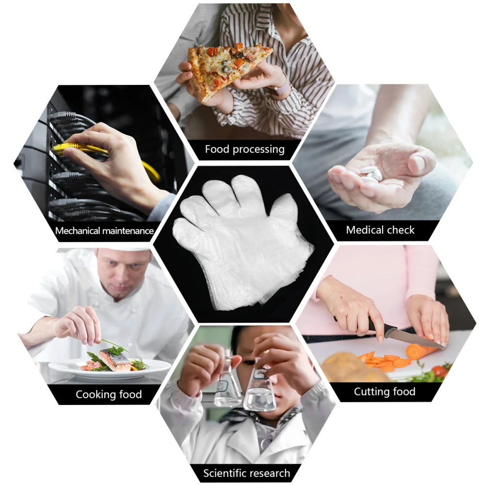 

500pcs/ Pack Disposable PE for Home Kitchen Restaurant Cooking Industrial Cleaning