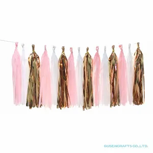 Гирлянда из папиросной бумаги сделай сам с кисточками для свадьбы, детского дня рождения, единорога, украшения детский душ, 1 набор