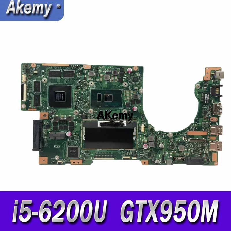 

K501UX For Asus K501UX K501UB K501U laptop motherboard K501UX mainboard rev2.0 i5-6200U cpu with GTX 950M Graphics card