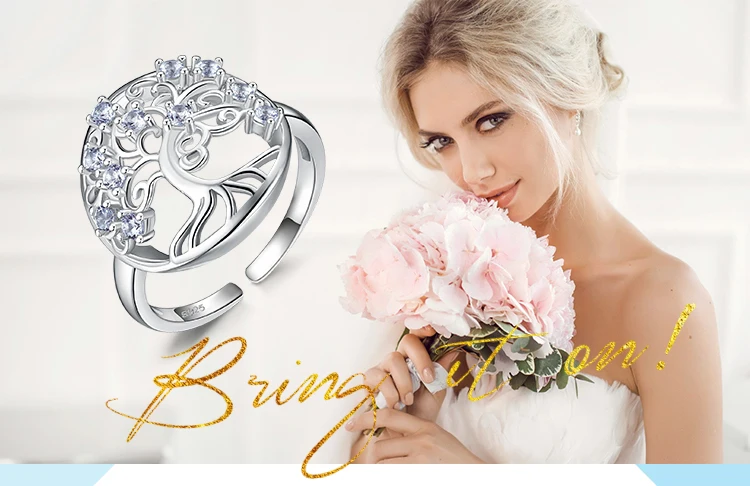 JewelryPalace Genuine Light Blue Spinel Tree of Life Adjustable Open Ring 925 Sterling Silver Round Sweet and romantic