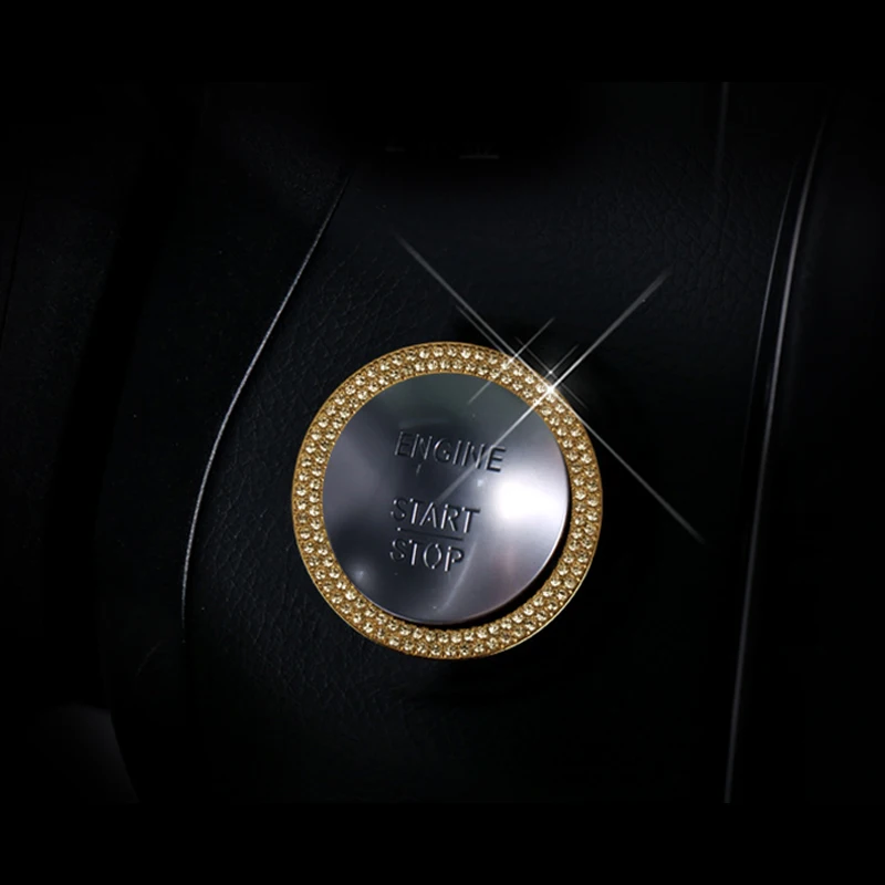 Цинковый сплав украшенный стразами Стиль кнопка запуска двигателя Накладка для