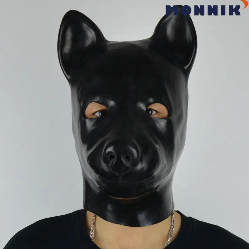 MONNIK latexHot продажа 1 0 мм латексная анатомическая собака резиновая маска с