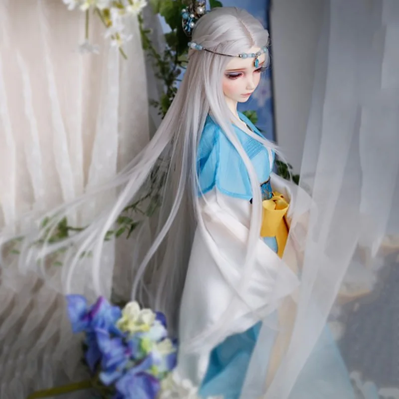 Bybrana Bjd кукла парик 1/3 1/4 1/6 1/8 Разделение длинный прямой светильник серый золотой