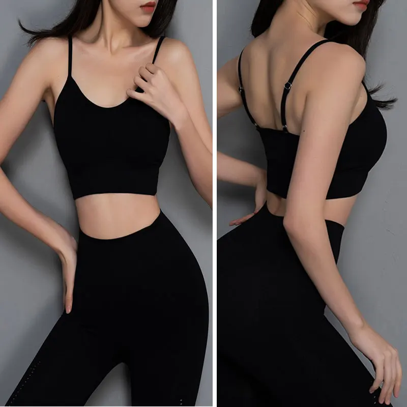 Женский бюстгальтер для йоги с эффектом пуш ап топ тренажерного зала и фитнеса