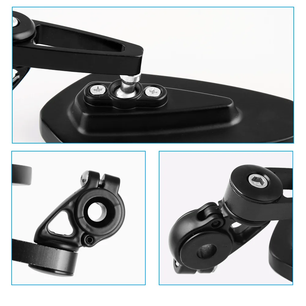 

1 Pair 7/8" 22mm Universal Motorcycle Aluminum Rear View Black Handle Bar End Side Rearview Mirrors