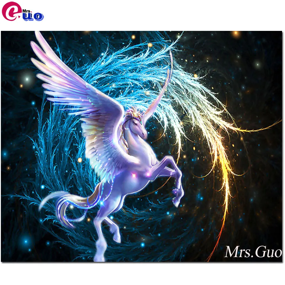 Алмазная живопись полноразмерная/круглая 5D алмазная вышивка сделай сам единорог