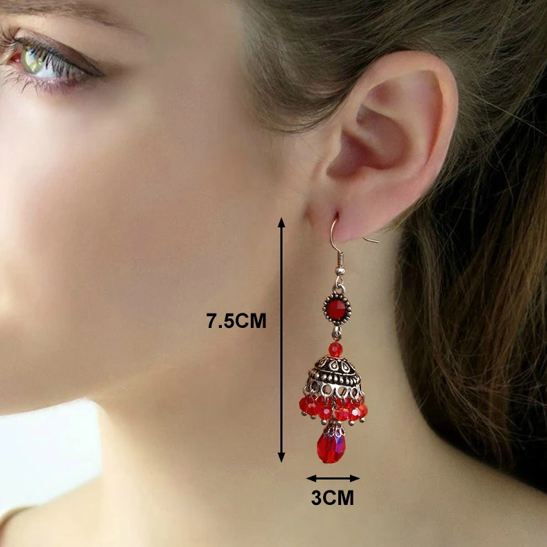 Rhinestone Bell Tassel Ethnic Earrings 3D Pendant Gypsy Statement Long Drop Dangle Big Boho Jewelry Women Gift | Украшения и