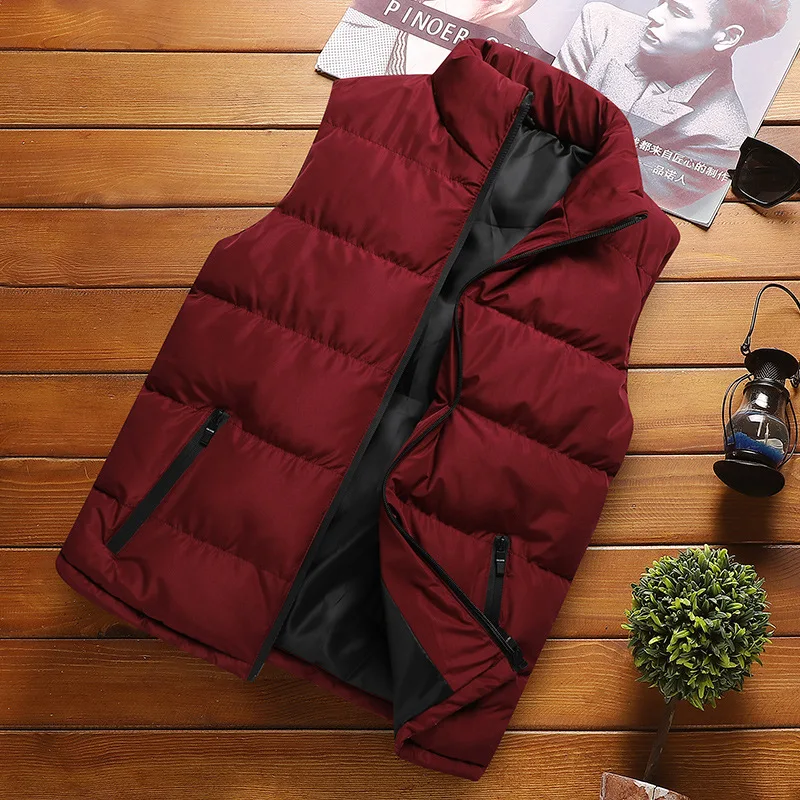 

Down cotton vest men's autumn and winter casual men's jacket thickening trend winter large size waistcoat vest vest custom