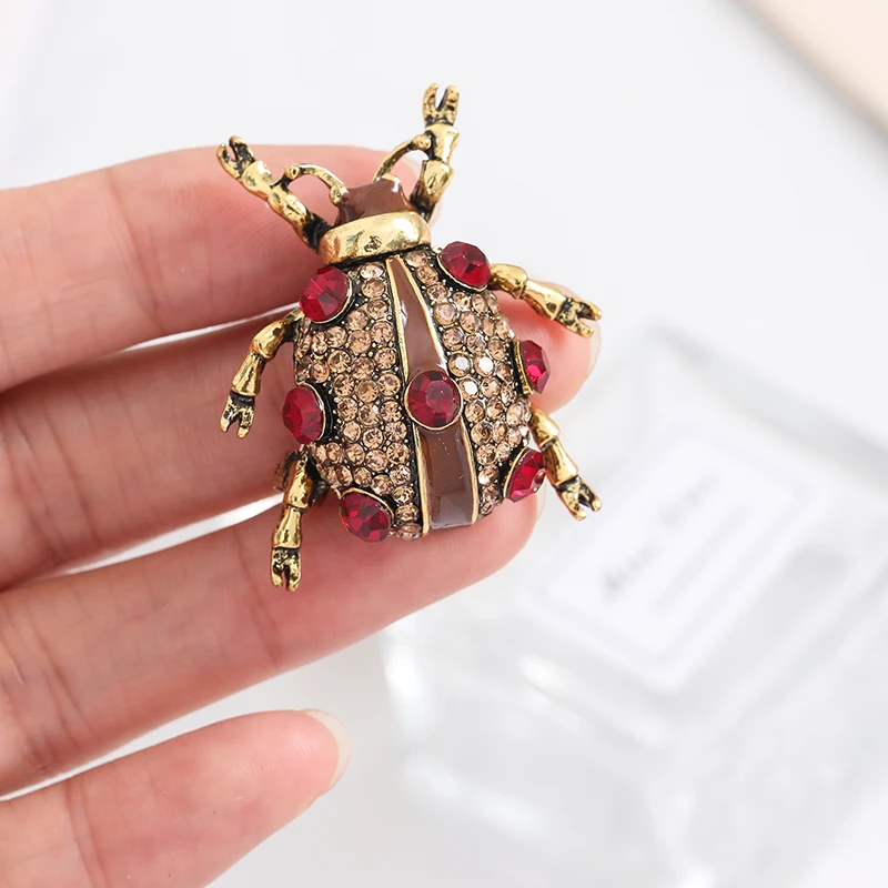 

Insect Pin 2 Color Rhinestone Beetle Pin Men And Women Fashion Clothes Jewelry Accessories