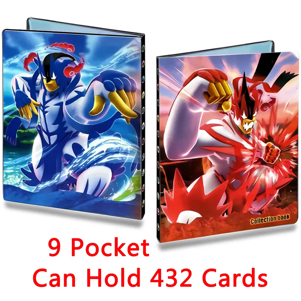 &Aacute;lbum de cartas de Pok&eacute;mon de 9 bolsillos, colecci&oacute;n de cartas de Pok&eacute;mon de 9 bolsillos, juegos de Pok&eacute;mon, VMAX, GX, carpeta de libros cargados, juguete de protecci&oacute;n-3