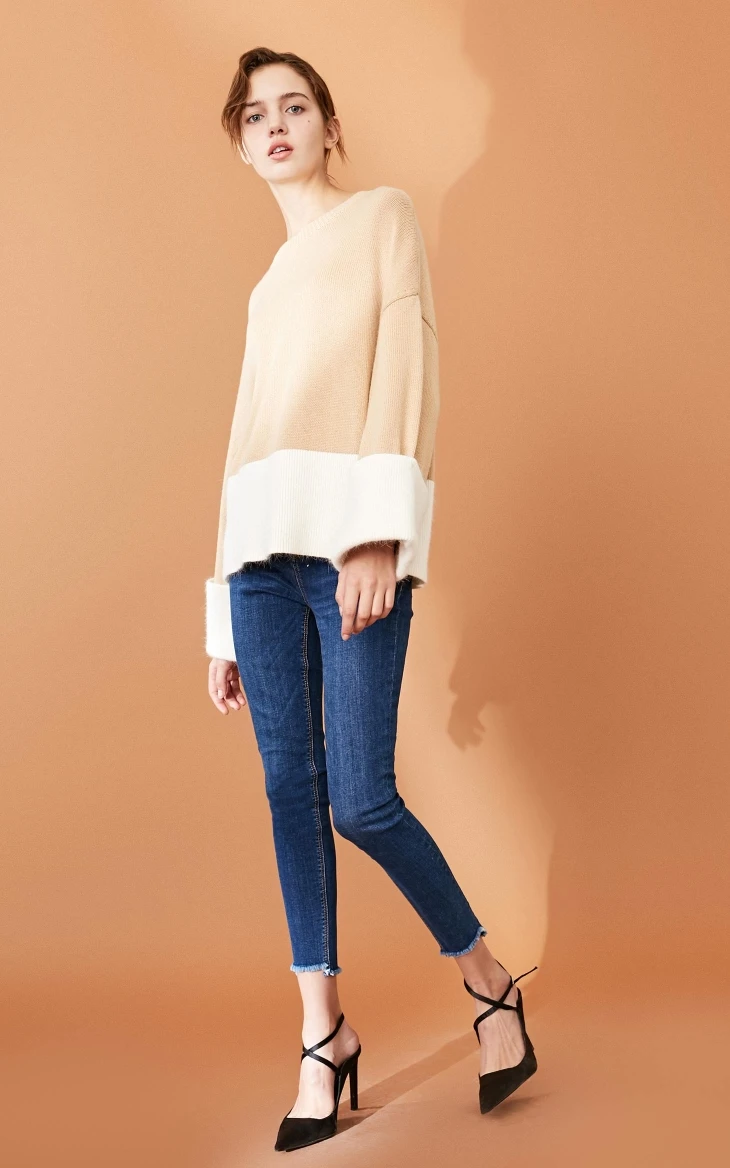 Vero Moda шерстяная вязаная с круглым вырезом из кроличьего меха | 318413578