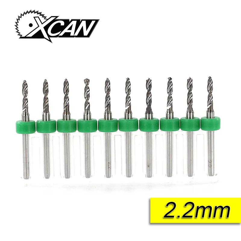 10pcs 2.2mm XCAN 10 шт. 2,1 мм до 3,0 мм PCB сверло Набор для сверления печатной платы твердосплавный станок с ЧПУ мини сверла - Цвет: 10pcs 2.2mm