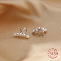 hi man 925 sterling silver japanese high quality sweet lovely pearl ear bone clip no pierced ears women
