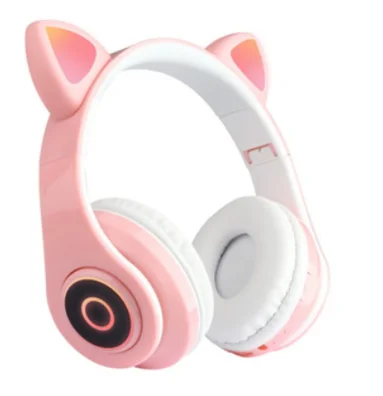 

Wireless Headphones MP3 Player with LED Colorful Breathing Lights Cat Ears with Microphone Bluetooth Headset